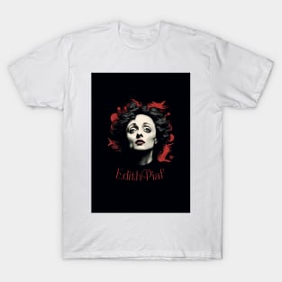 Dessin Edith Piaf - portrait - vector T-Shirt